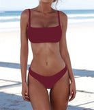 Hot Sexy Bikini Set Two Piece Swimsuit Bikinis Swimwear Women Solid Biquini Popular Female Swimming Suit Beachwear Bathing Suit